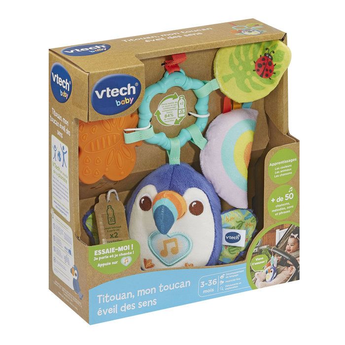 VTECH Titouan, My Toucan Sensory Awakening - Soft Toy - 3-36 Months - Multicolor