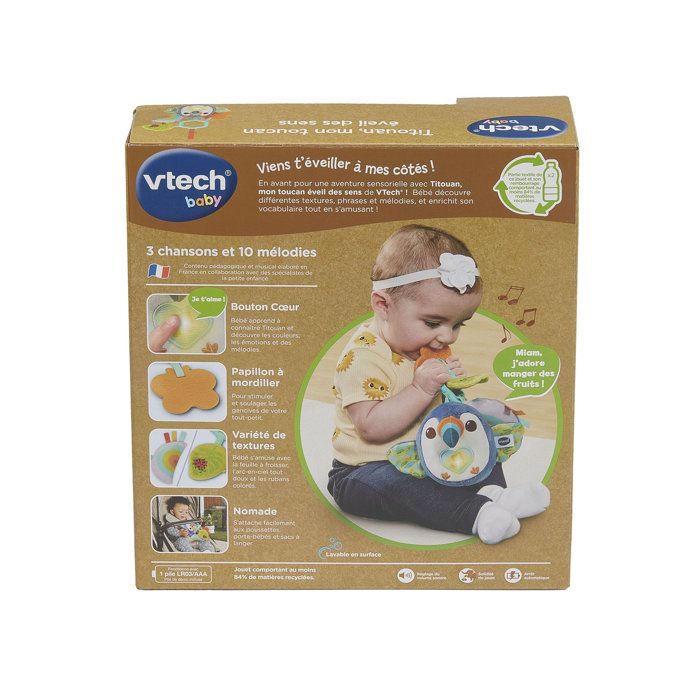 VTECH Titouan, My Toucan Sensory Awakening - Soft Toy - 3-36 Months - Multicolor