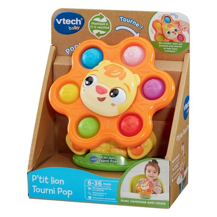 VTECH Little Lion Spin Pop - Motor Skills Toy - 6-36 Months - Recycled Plastic