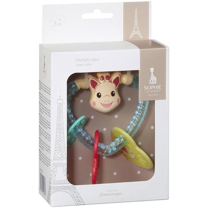 Sophie the Giraffe Heart Rattle - Colorful Beads - Musical Medallions
