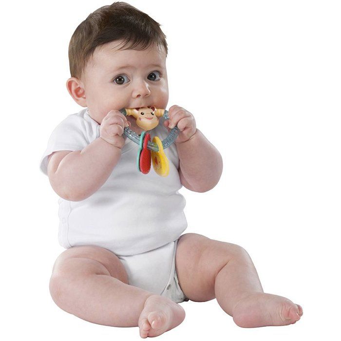 Sophie the Giraffe Heart Rattle - Colorful Beads - Musical Medallions