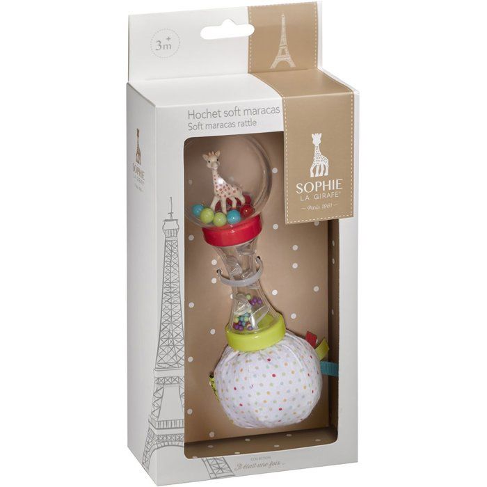 Sophie the Giraffe Rattle - Soft Maracas - Shaking Beads