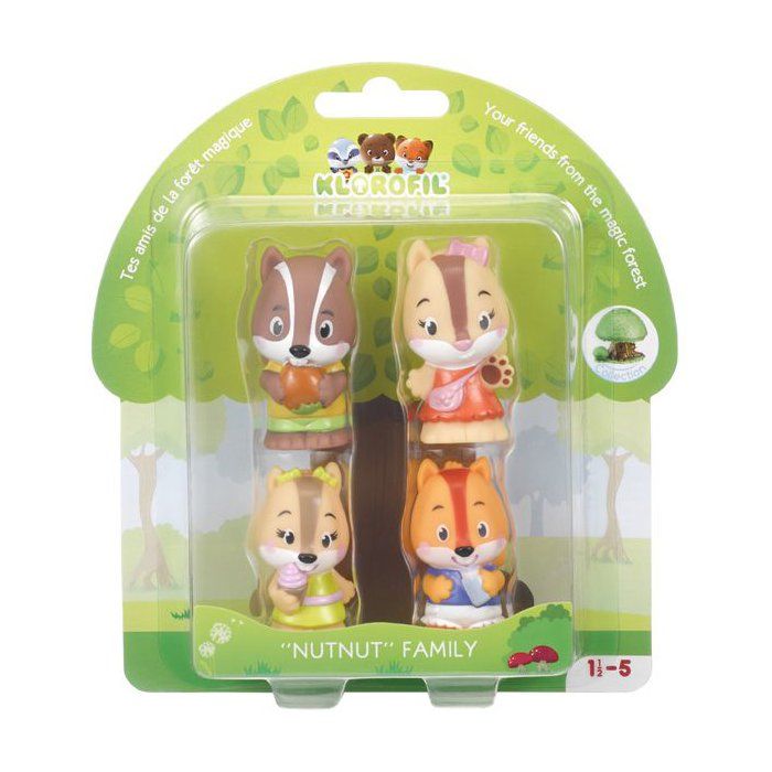 SOPHIE THE GIRAFFE - Klorofil Figurines Set of 4 Simon Family Squirrels