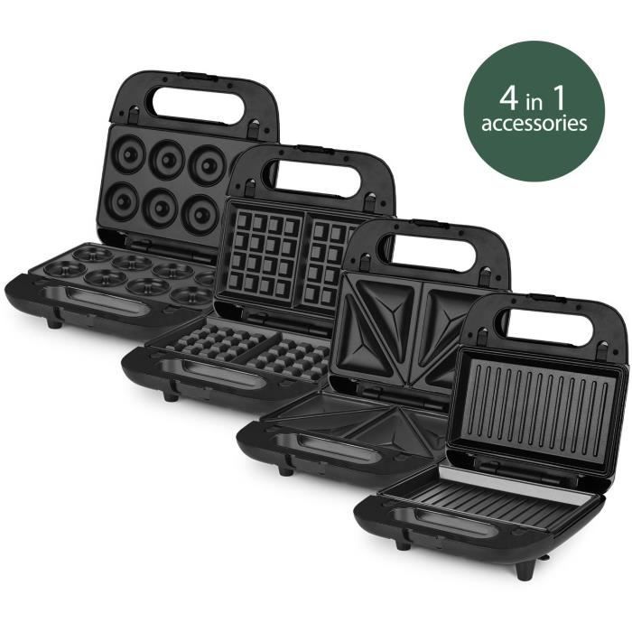 WEASY 4-in-1 Sandwich Maker - JOY600 - 4 Interchangeable Plates - Non-Stick Coating - 750W