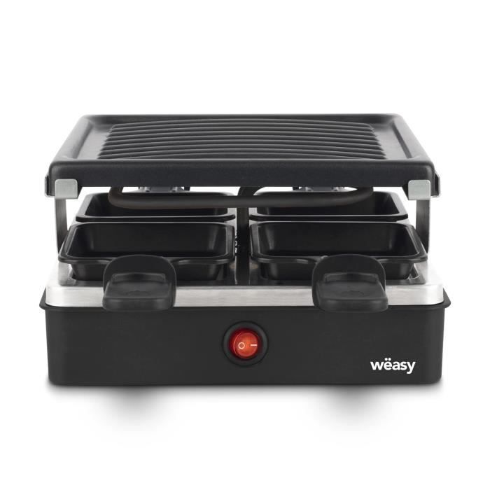 WEASY Raclette Grill - 600W - Serves Up to 4 People - Non-Stick Coating LUGA40