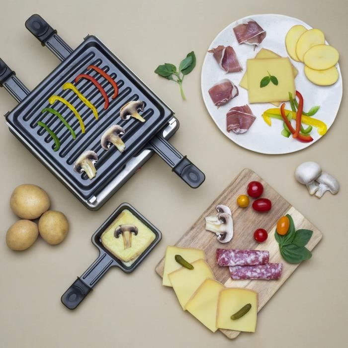 WEASY Raclette Grill - 600W - Serves Up to 4 People - Non-Stick Coating LUGA40
