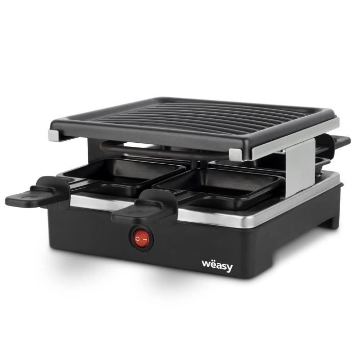 WEASY Raclette Grill - 600W - Serves Up to 4 People - Non-Stick Coating LUGA40