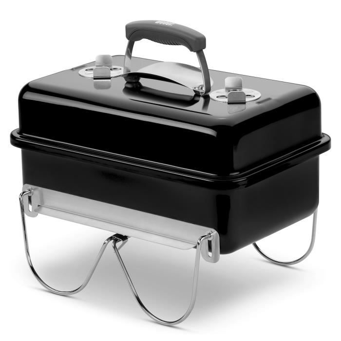 Weber Go-Anywhere Charcoal Barbecue - Black - Enamelled Steel Bowl and Lid