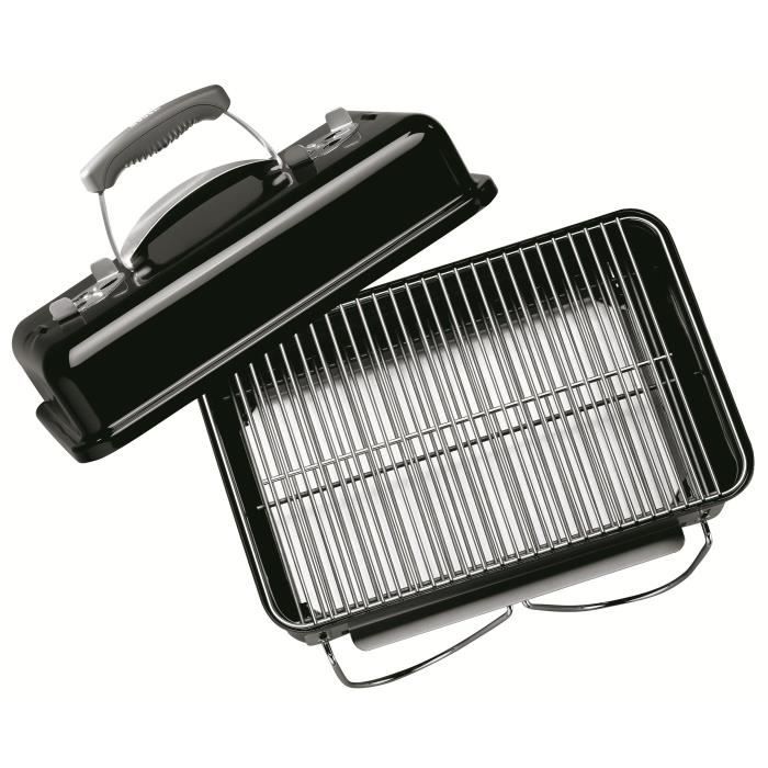 Weber Go-Anywhere Charcoal Barbecue - Black - Enamelled Steel Bowl and Lid