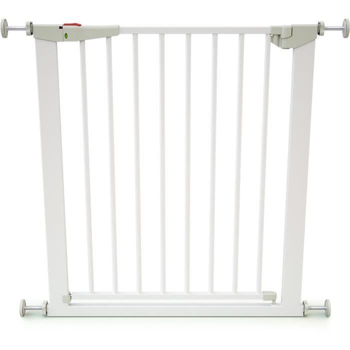 WEBABY MOBI Safety Barrier - 72.5 to 79.5 cm - White Steel - Easy One-Hand Operation