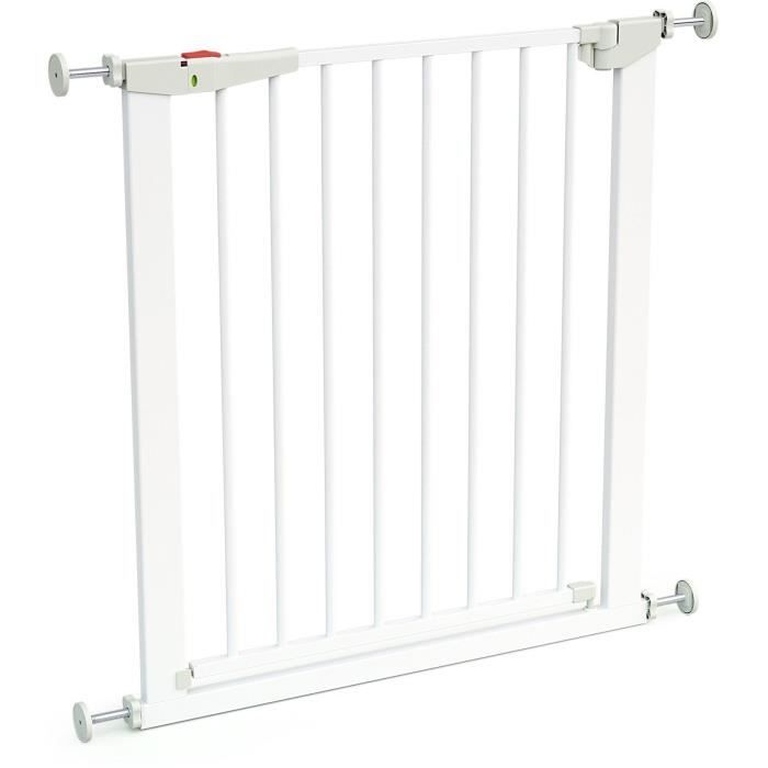 WEBABY MOBI Safety Barrier - 72.5 to 79.5 cm - White Steel - Easy One-Hand Operation