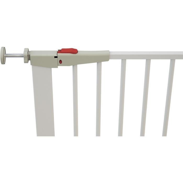 WEBABY MOBI Safety Barrier - 72.5 to 79.5 cm - White Steel - Easy One-Hand Operation