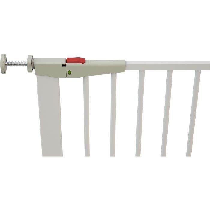 WEBABY MOBI Safety Barrier - 72.5 to 79.5 cm - White Steel - Easy One-Hand Operation