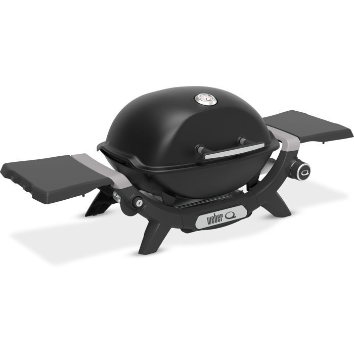 Weber Q1200N Gas Barbecue - 2.94 kW - 1 Stainless Steel Burner - Two Side Shelves - Black 2.94kW