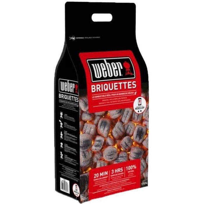 WEBER 8 kg Bag of Briquettes - Premium Charcoal - 17591