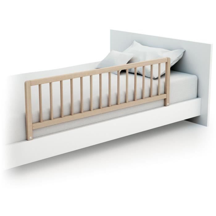 WEBABY Bed Rail SIDO 117 cm - Untreated Beech - Safe for Children 18 Months to 5 Years