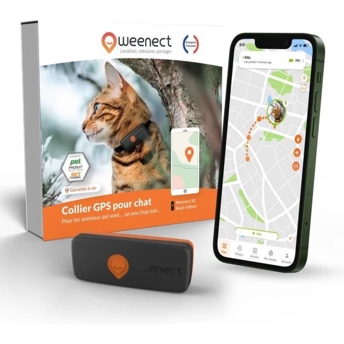 Weenect XS GPS Tracker for Cats - Black Edition 2023