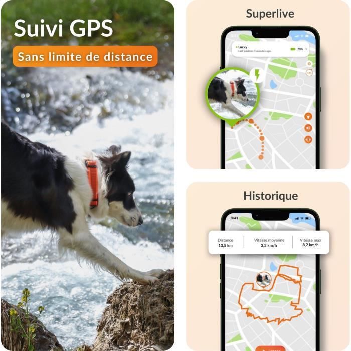 WEENECT Dog XT GPS Collar - XL Antenna - Waterproof - Julius-K9 - Orange