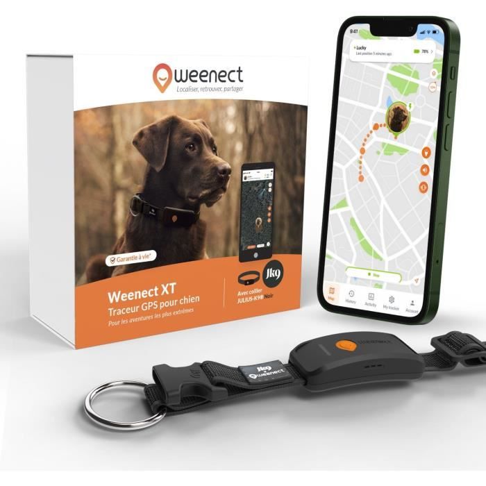 WEENECT Dog XT GPS Collar - XL Antenna - Waterproof - Julius-K9 - Black