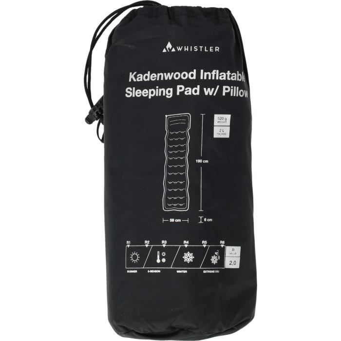 WHISTLER Inflatable Mattress - Kadenwood - Durable Nylon - Built-in Pillow