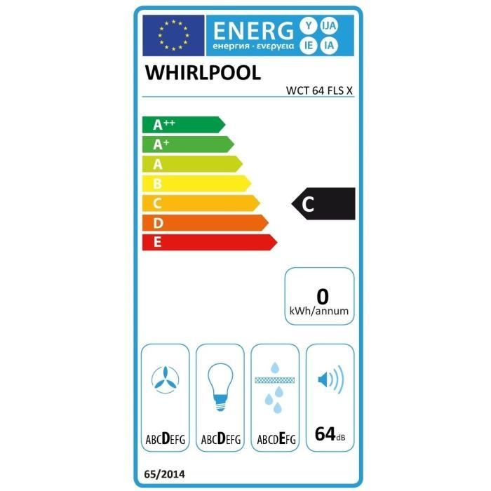WHIRLPOOL Built-in Cooker Hood - WCT64FLSX - 59.5 x 56.4 x 13.2 cm - Stainless Steel