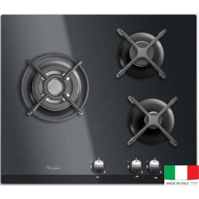 WHIRLPOOL Gas Hob - 3 Burners - 6350W - W59 x D51cm - Black - AKT404NB