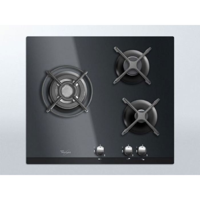 WHIRLPOOL Gas Hob - 3 Burners - 6350W - W59 x D51cm - Black - AKT404NB