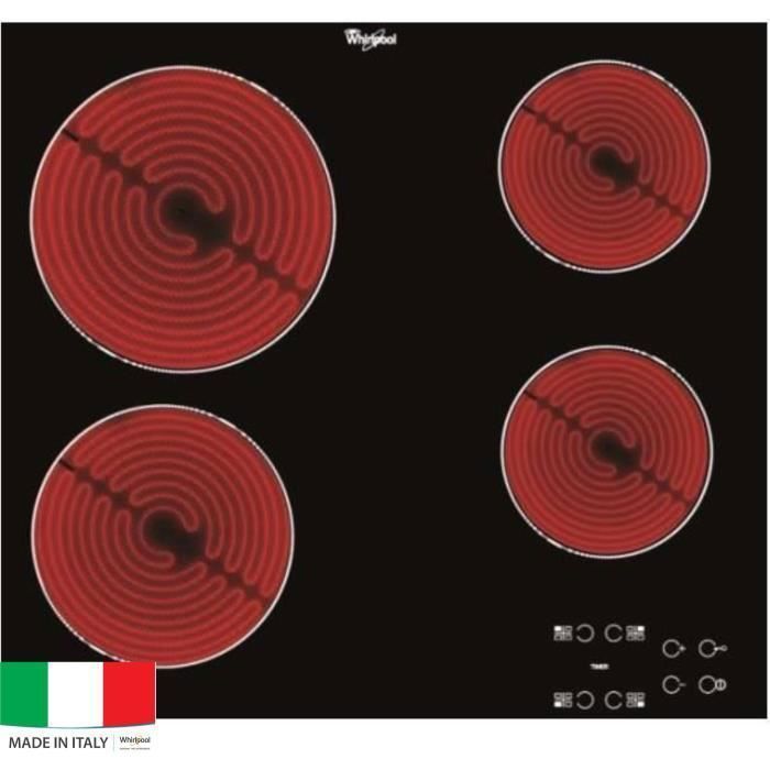 WHIRLPOOL AKT8090NE Ceramic Hob - 4 Zones - 6200W - W58 x D51cm - Black