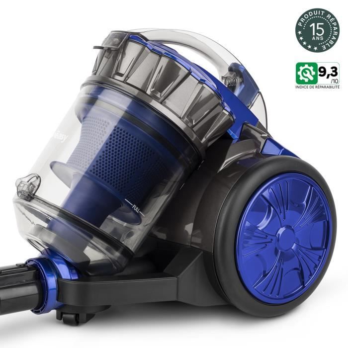 WEASY Bagless Multicyclonic Vacuum Cleaner - 2 L - Telescopic Aluminum Tube - Class A - 5 m Cable