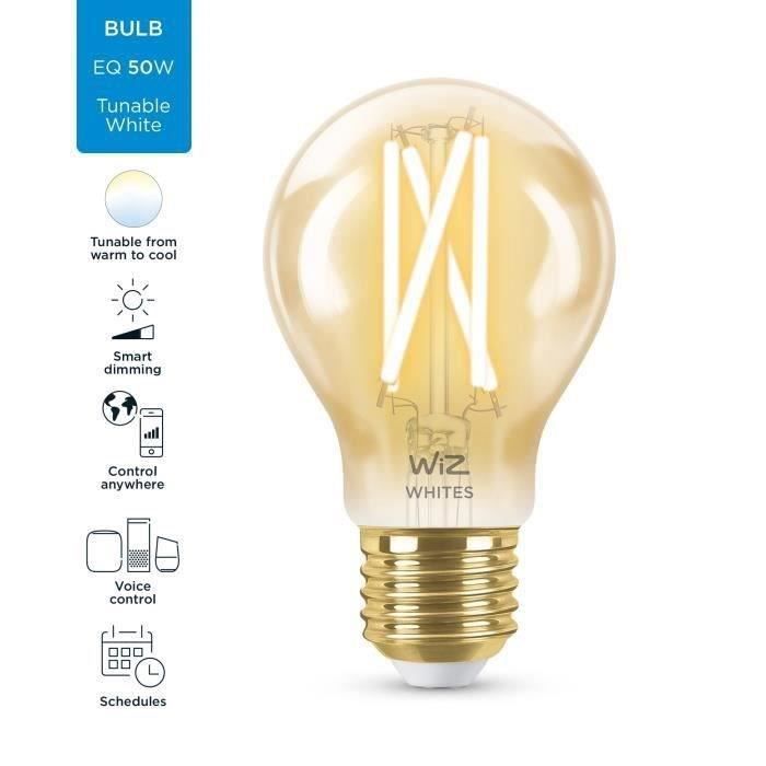 WiZ Vintage Smart Light Bulb - Dimmable White - E27 - 50W