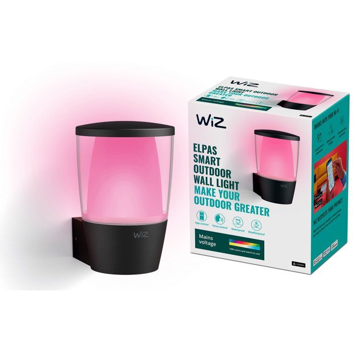 WIZ ELPAS Wall Light - Connected - Outdoor - Black
