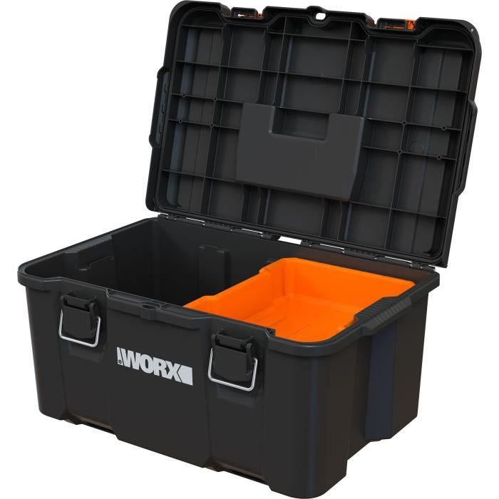 WORX BY KETER Toolbox - STACK N ROLL - 48 x 33 x 26 cm - Black