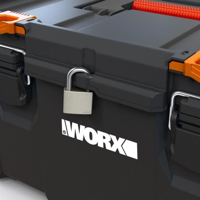 WORX BY KETER Toolbox - STACK N ROLL - 48 x 33 x 26 cm - Black