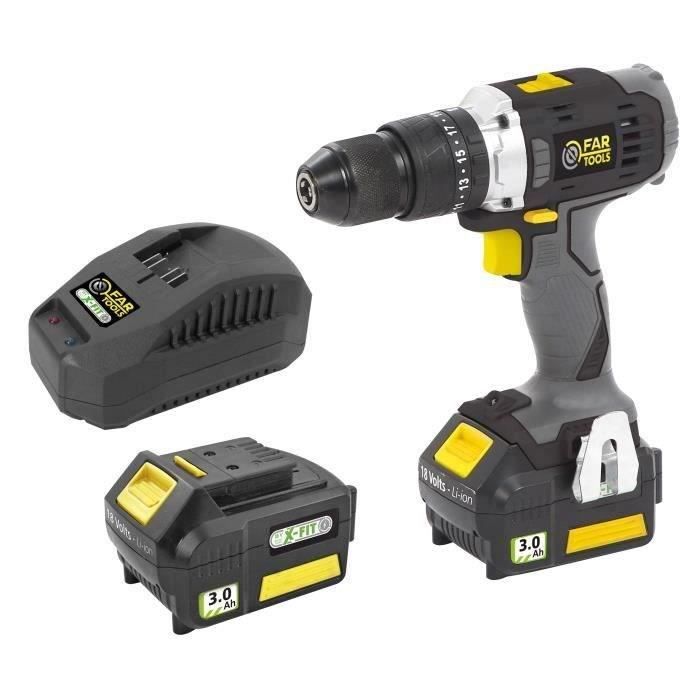 FARTOOLS X-FIT Tool Set - 18V Hammer Drill/Driver, 18V Rotary Hammer, 18V Angle Grinder 18-V-Akku-Schlagbohrschrauber 18-V-Akkus 18-V-Bohrhammer 18-V-Winkelschleifer
