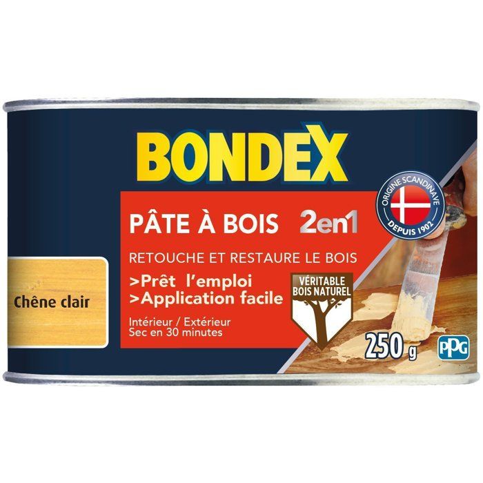 BONDEX 2-in-1 Wood Filler Light Oak - 250 g - Ready to Use