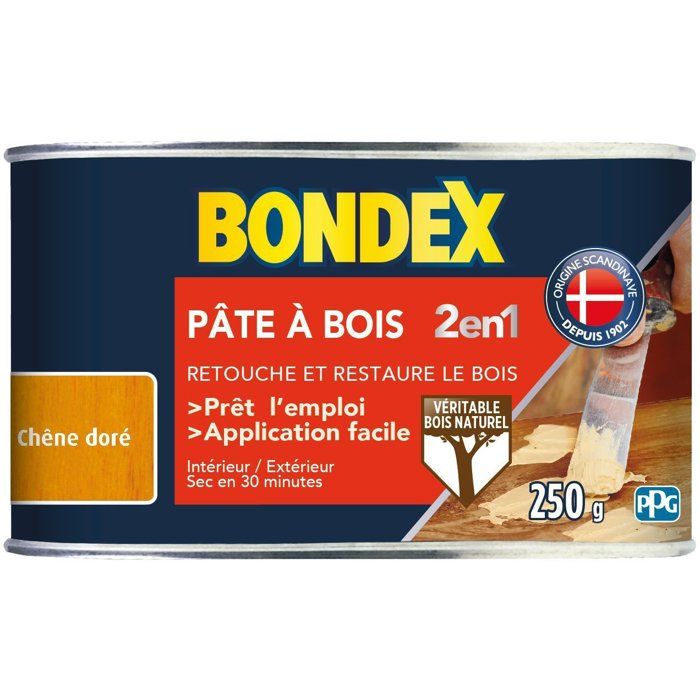 BONDEX 2-in-1 Wood Filler Golden Oak - 250 g - Ready to Use