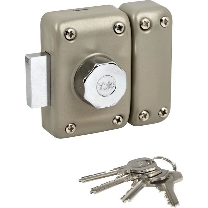 YALE YV25BT-50 Lock - Knob and 5-Pin Cylinder - 4 Keys - Beige