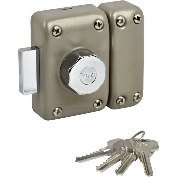 YALE YV25DE-45 Double Cylinder Lock - 5 Pins - 4 Keys - Beige