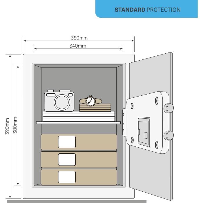 Yale Electronic Safe with Alarm - Programmable 3 to 8 Digit Code - Large 40 L - YEC/390/DB2