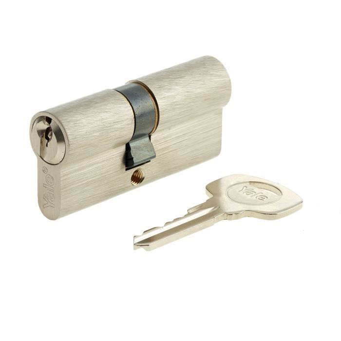 YALE 500+ Series Cylinder - 30x30 mm, Nickel-Plated - 5 Pins - 3 Keys