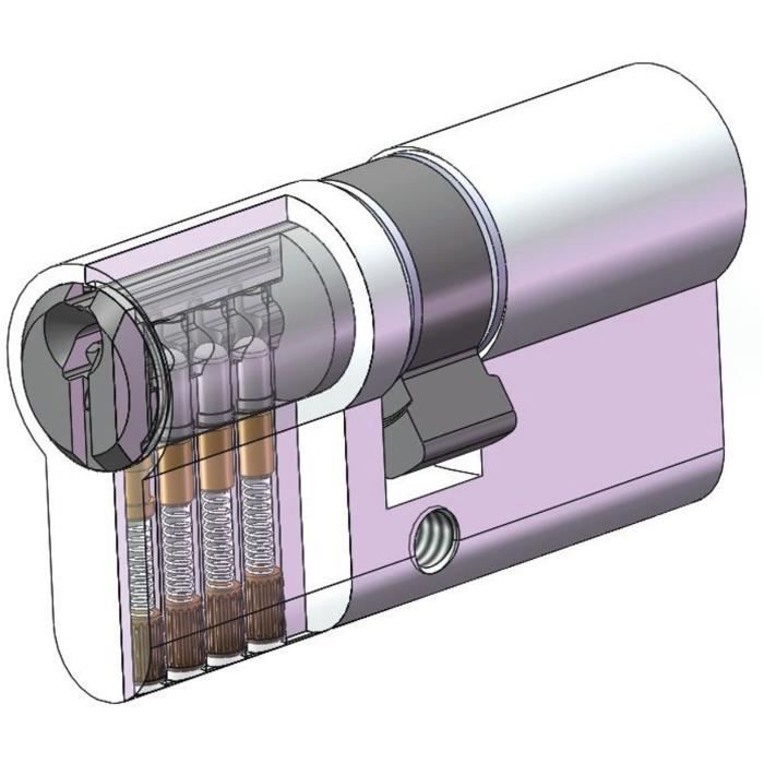 YALE Cylinder 500+ Series 30x40 mm Nickel-Plated - 5 Pins - 3 Keys