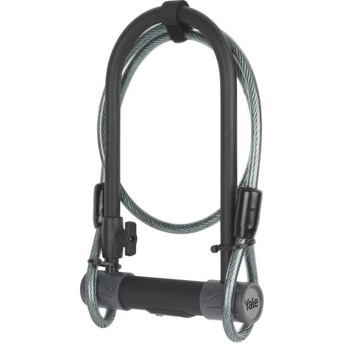 Yale U-Lock with Key and Cable - YUL2C/13/230/1 - Sold Secure Silver Certified