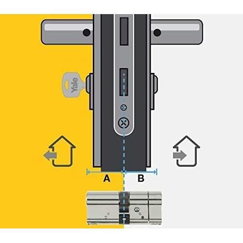 YALE 2100 Series High Security Cylinder - 35x35 mm - Nickel Plated