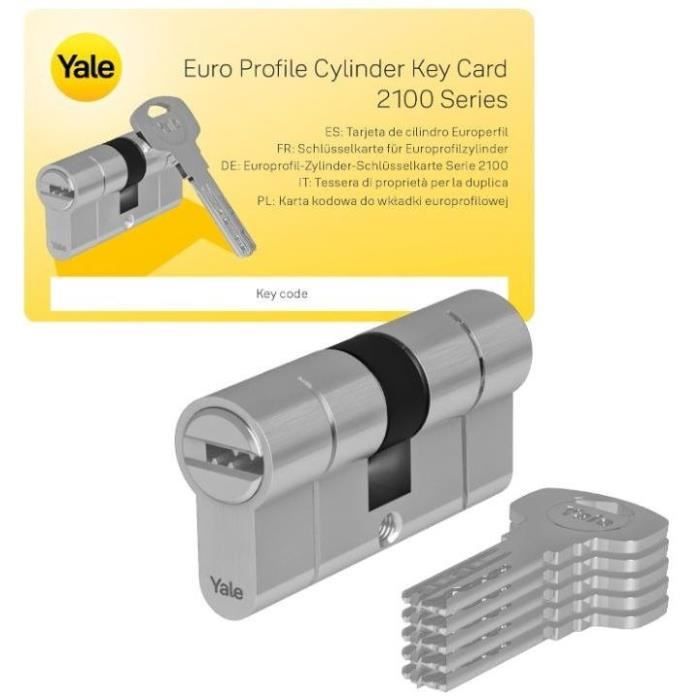 YALE 2100 Series High Security Cylinder - 40x50 mm - 10 Pins - 5 Keys