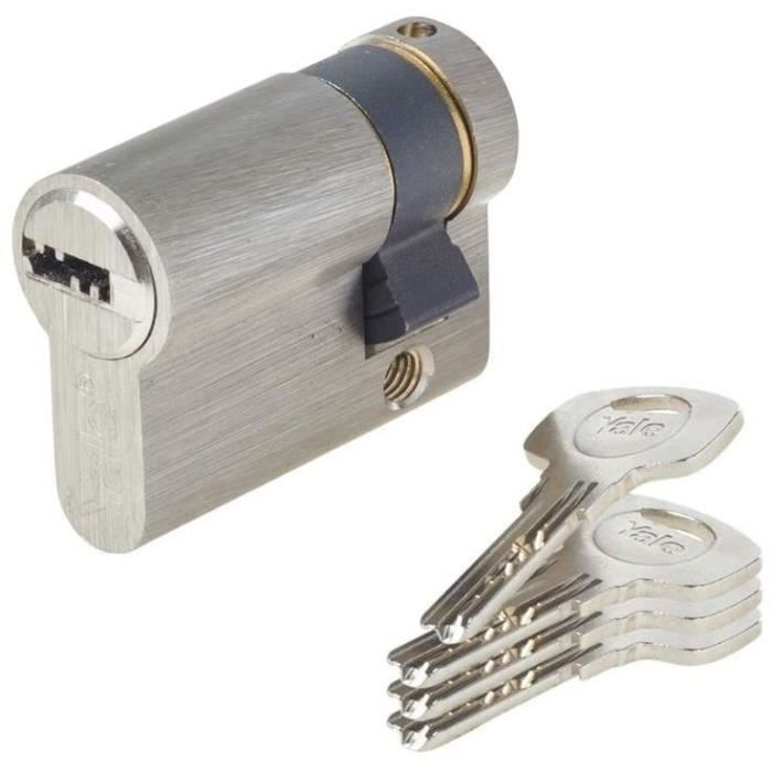 YALE Half Cylinder Lock - YC1000+ - 30x10 mm - 6 Pins - Nickel Plated