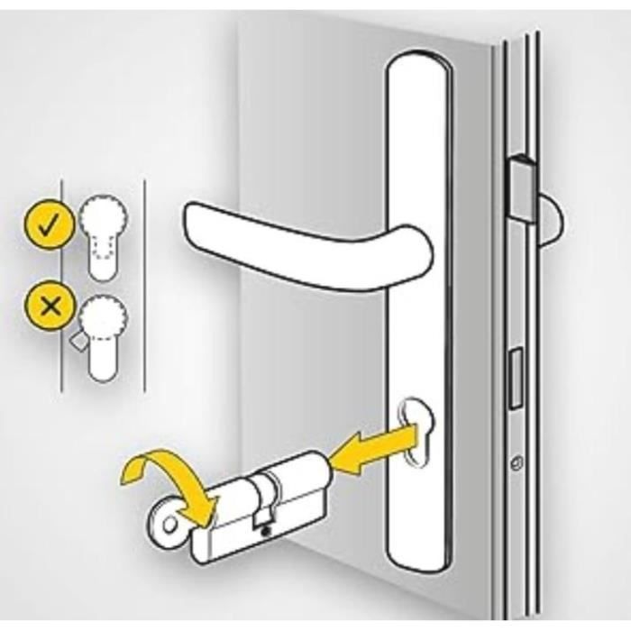 YALE Half Cylinder Lock - YC1000+ - 30x10 mm - 6 Pins - Nickel Plated