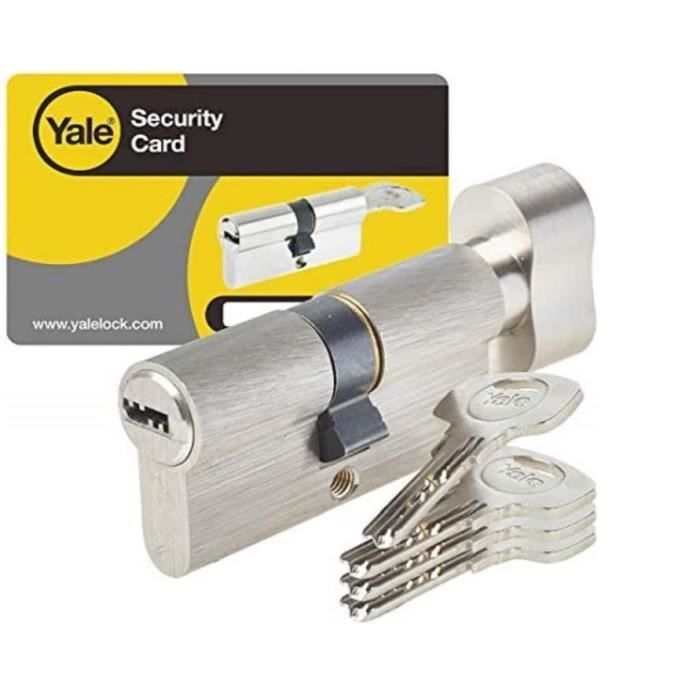 YALE Cylinder Lock with Knob - YC1000+ - 30x30 mm - 6 Pins - 4 Reversible Keys