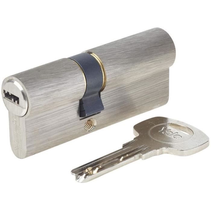 YALE Cylinder YC1000+ 30x40 mm Nickel-Plated - 6 Pins - 4 Reversible Keys