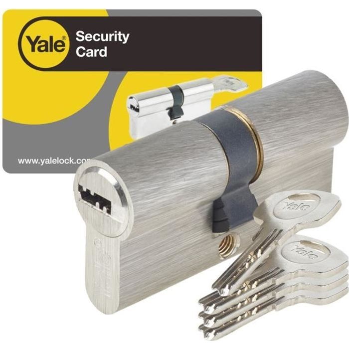 YALE Cylinder 1000+ Series 40x40 mm Nickel-Plated - 6 Pins - Anti-Drilling