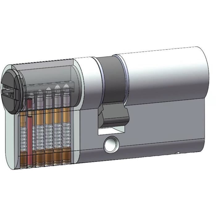 YALE Cylinder 1000+ Series 40x45 mm Nickel-Plated - 6 Pins - Disengageable